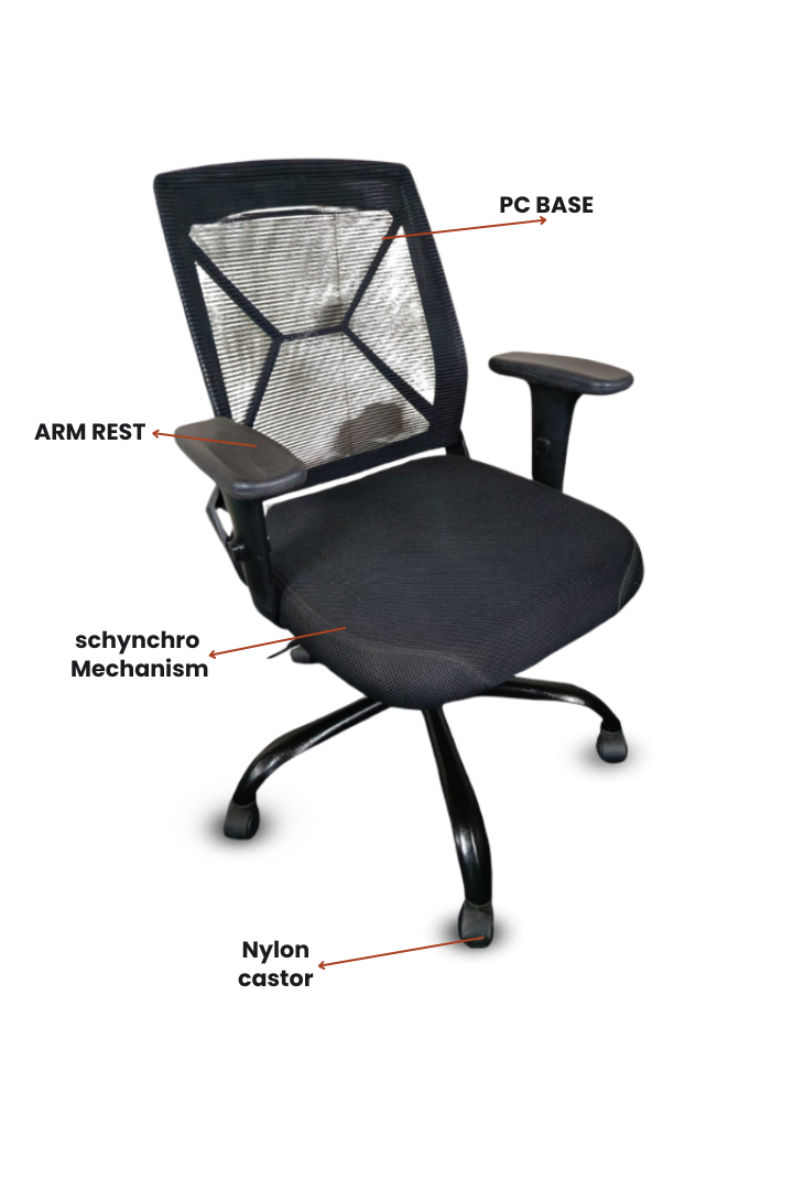 Evian medium back mesh chair visitor or staff office chair SMC-31 BLACK