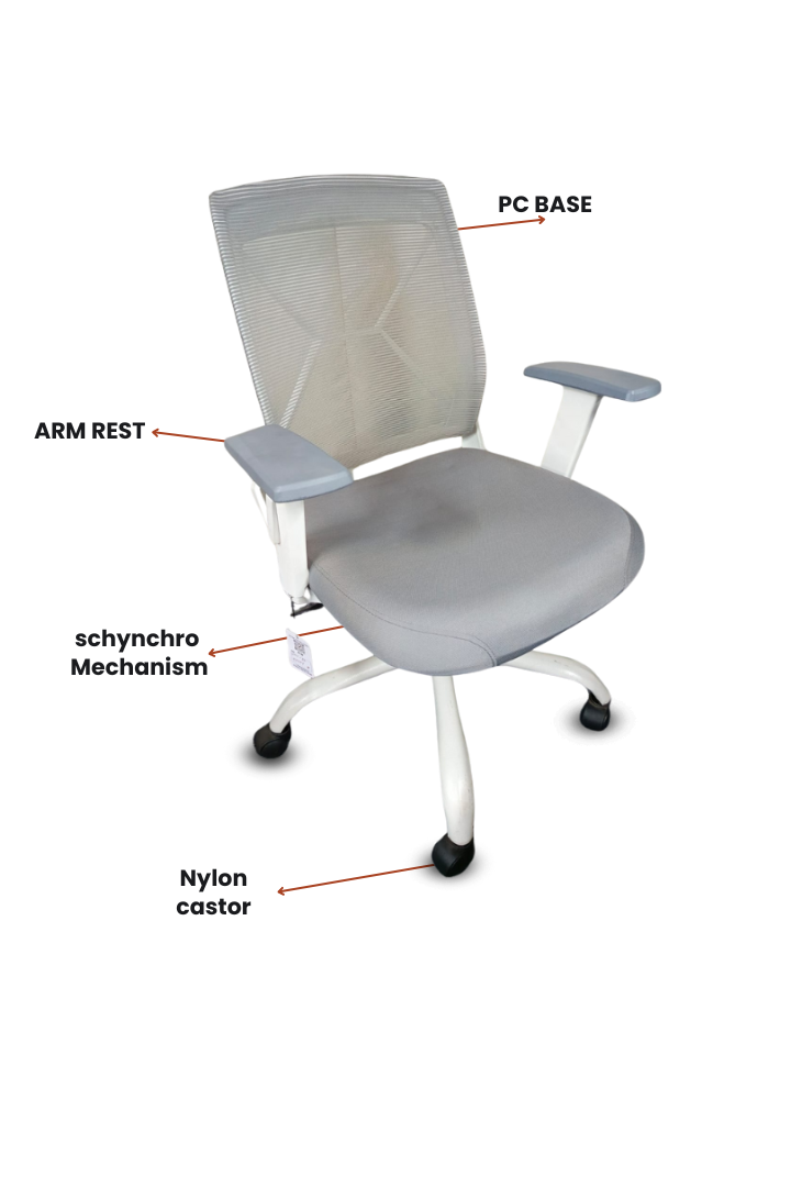 Evian medium back mesh chair visitor or staff office chair SMC-31 WHITE