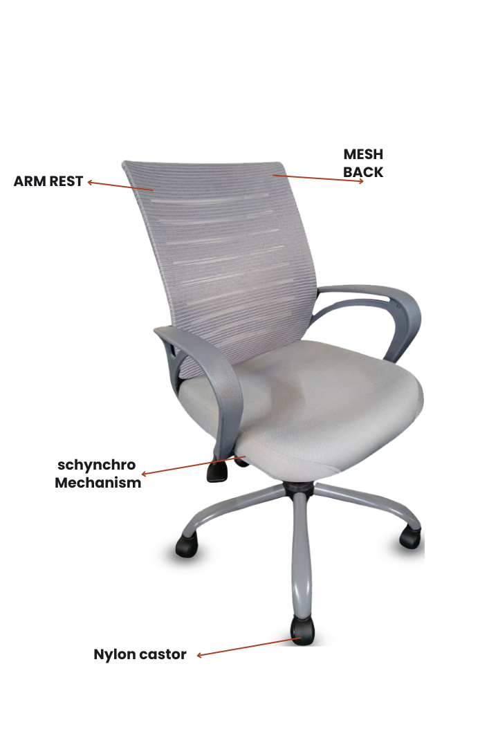 Evian BOOM medium back mesh chair visitor or staff office chair SMC-24 GREY