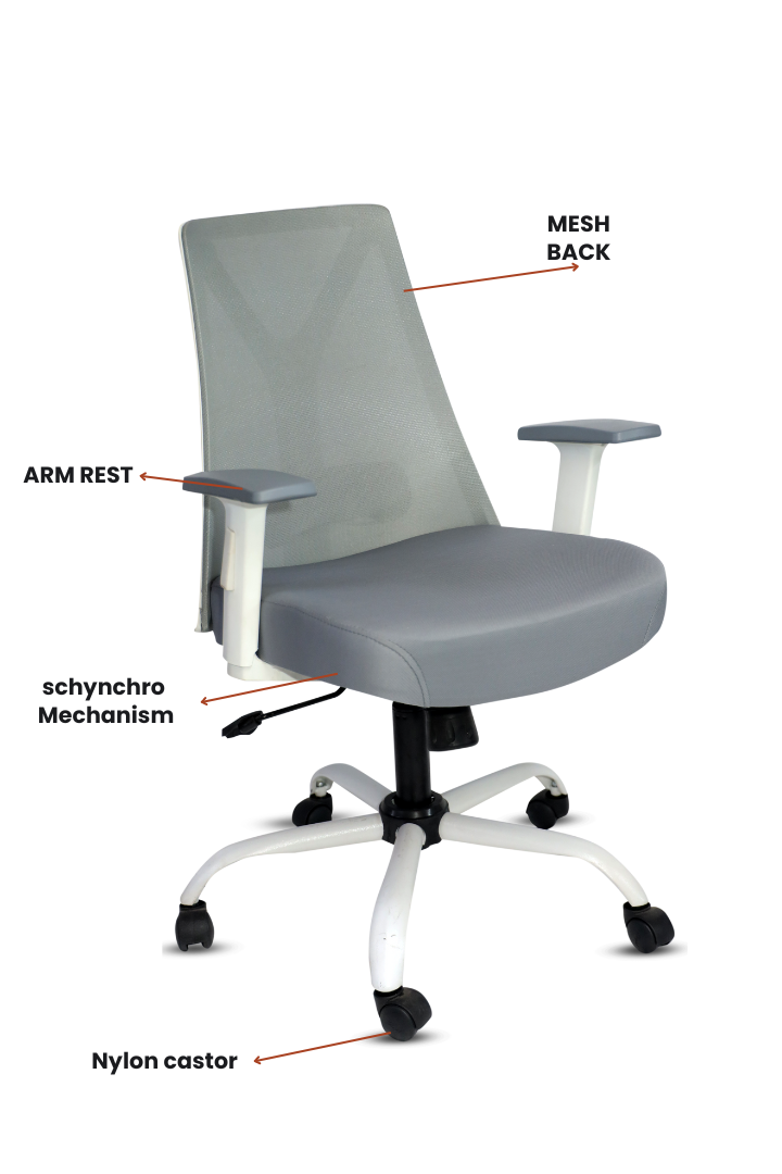 Evian medium back mesh chair visitor or staff office chair SMC-9 WHITE