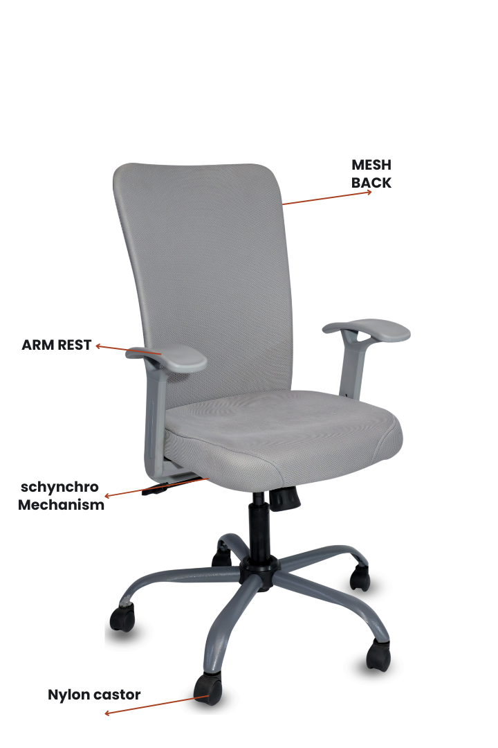 Evian medium back mesh chair visitor or staff office chair SMC-20 GREY