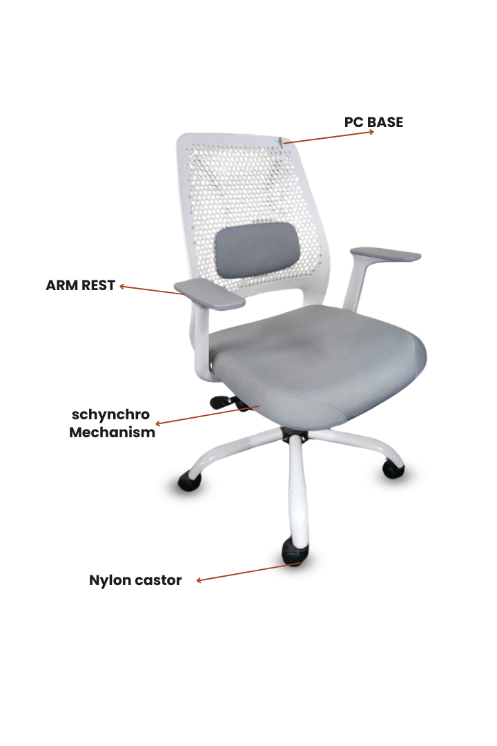 Evian medium back PVC chair visitor or staff office chair SMC-27 WHITE