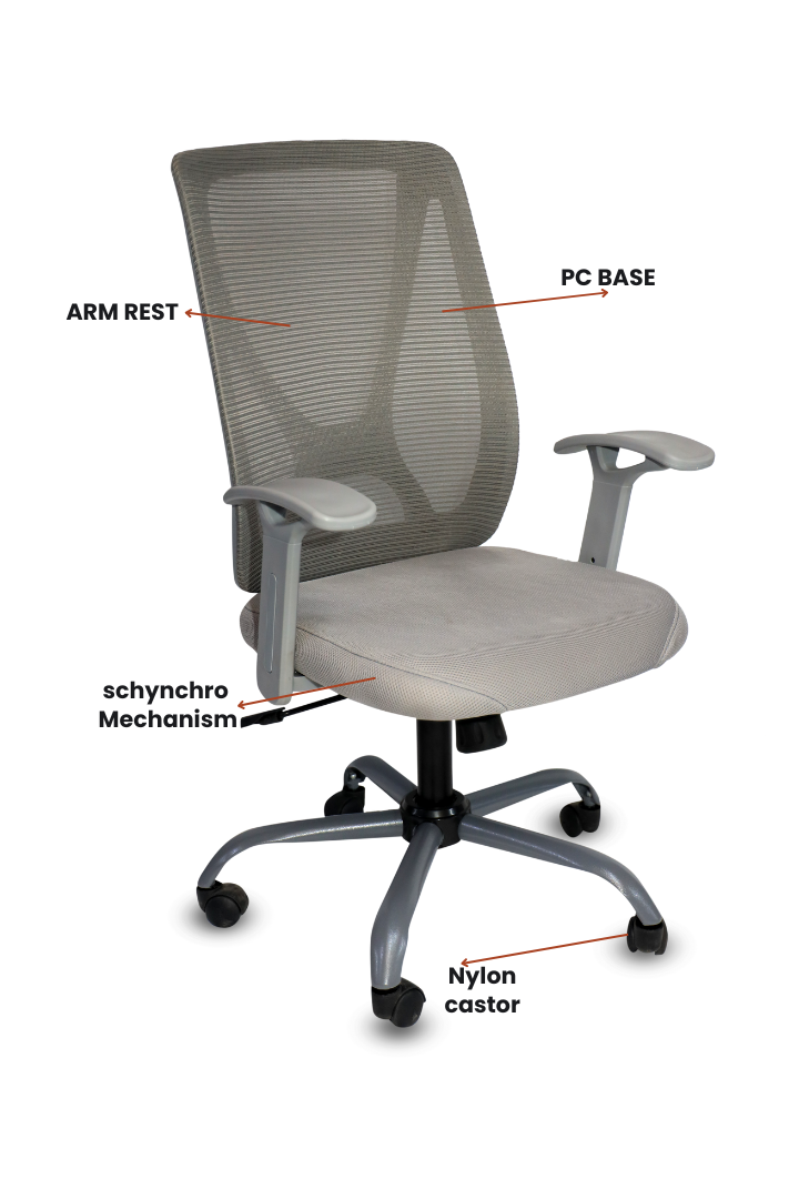 Evian medium back mesh chair visitor or staff office chair SMC-30 GREY