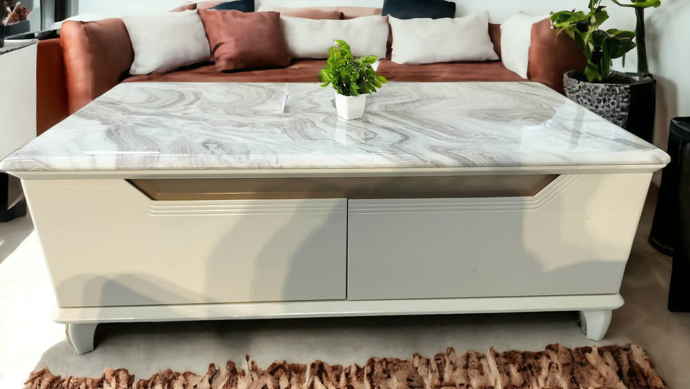 Evian Marble Top Center Table In Heavy Qualtiy.