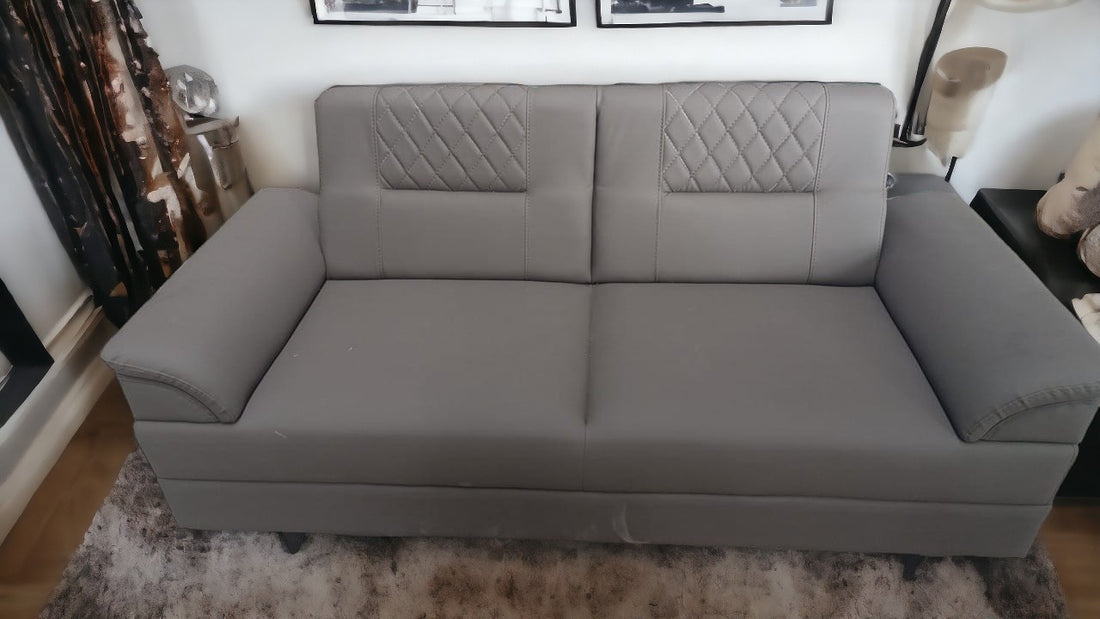 Evian Rexine 2 Seater Sofa In Cream Colour (ES-29)