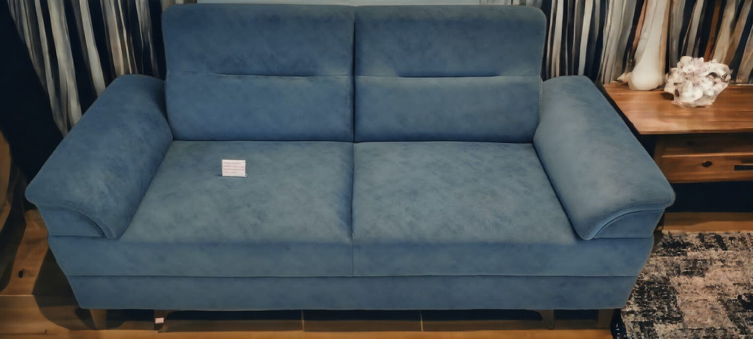 Evian Venue Velvet Fabric Sofa In Blue Colour (ES-31)