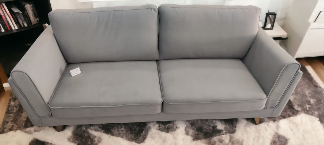 Evian Elevate Velvet Bubble Sofa In Grey Colour With Recron Back (ES-34)