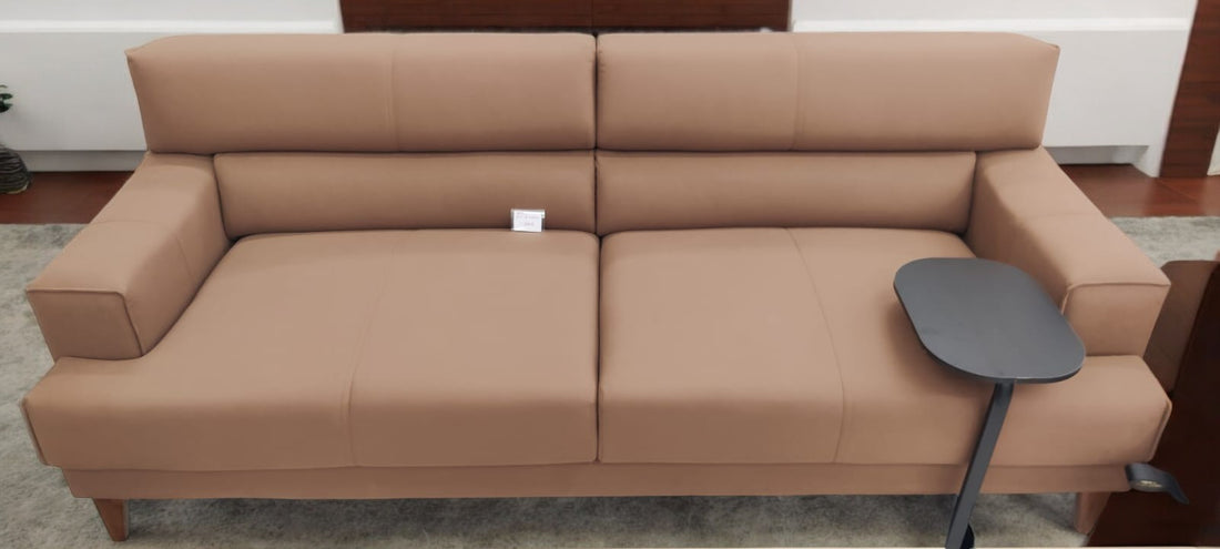 Evian New Pablo Antique Leater Finish Fabric Sofa In Coffee Colour (ES-5)