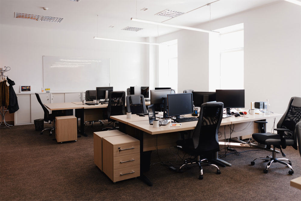 A modern, fully furnished office space